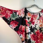 White Birch  Blouse Black & Pink Florals Batwing/ Dolman Sleeve Top Sz M EUC Photo 6