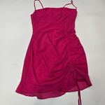 MORE TO COME Mileva Ruched Mini Dress in Fuchsia Pink Size XS Photo 2