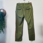 Mother The Shaker Prep Frayed Pants Fatigue Green & Red Size 25 Crop Photo 4