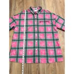 Harry Potter Hogwarts Pink Green Plaid Button Down Shirt Women's L Graphic Back Photo 5