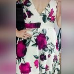 Iris Backless Dress with Red and Black Floral Pattern Photo 2