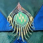 2009 MATTHEW WILLIAMSON for H&M Blue Green Patch Soft Leather Crossbody Bag Photo 2