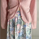 Vintage Classic Directions Pastel Floral Pleated Midi Skirt M Photo 0