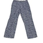 Investments  Blue White Chain Nautical Print Pull On High Rise Flowy Pants Medium Photo 1