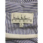 Nicole Miller Blue Pinstripe Embroidered Monkeys Shift Mini Dress Size 10 Photo 1