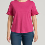 Belle by Kim Gravel Knit Elbow Top with Triple Fringe Photo 0