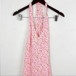 Abound  Floral V-neck Halter Neck Skater Mini Dress Size 1X NEW Pink/White Photo 3