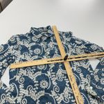 Given Kale Shirt Womens X Small Blue White Floral Embroidered Denim Button Down Size XS Photo 5