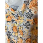Hello Molly  NEW Size 10 Flowers of the Sun Mini Dress Blue Orange One Shoulder Photo 3