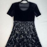 Unbranded Vintage Black Velvet Dress Burnout Floral A Photo 0