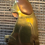 Vintage Dog‎ Brass Copper Silhouette Brooch Pin Brass Handmade Gold Photo 0