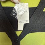 Sweet Romeo Green and Gray Striped Cardigan Photo 1