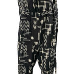 Madewell Black Printed Sleeveless Halter Neck Belted Wrap Romper Jumpsuit Size S Photo 0