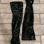 Over The Knee Glossy Stiletto Booth Tight High Boots Ultra High Heel Shoes Pointed Toe Black Size 6 Photo 3