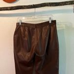 Handmade Vintage Brown Soft Leather Stitched High Rise Indie Boho Pants Size S Photo 4