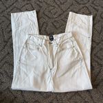 BDG Urban Outfitters White Denim Front Embroidered Flame Straight Leg Jeans Photo 0