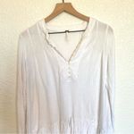 Free People Women's XS Your Girl Ruffle Tunic Dress White Boho Flowy Casual Photo 3