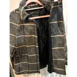 Zara Basic Gray Plaid Wool Blend Pea Coat Jacket Women's Outerwear Photo 3