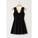 Joie  Nikolina Black Lace Sleeveless Mini Dress XS – V-Neck A-Line Cocktail Party Photo 2