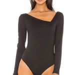 Free People  Asymmetrical Abbie Bodysuit Black. Size Medium. Photo 0