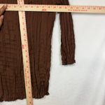 Faded Glory  M Brown 3/4 Top Boho Whimsygoth Summer‎ Cottage Fairy Sequin Plisse Photo 5