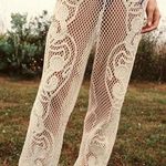 ZARA   NWT K SIZE S FLARED CROCHET TROUSERS PANTS COTTON 3772/802 beach cottage Photo 0