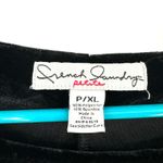 French Laundry  Size XL Petite Blouse Black‎ Velvet Embellished Sequins Formal Photo 3