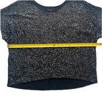 Metaphor Women’s Sequin Blouse Top L Black Festive NYE Holiday Glam Boxy Shirt Photo 3