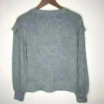 Tahari  Gray Heather Ruffle Sleeve light weight sweater Sz‎ S Photo 6