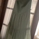 Love Tree Green Solid Sleeveless Smocked Ruffle Jumpsuit (missing belt) Photo 7