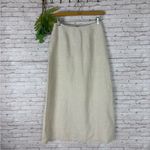 Vintage Land’s End Lagenlook Oatmeal Tan Simple Linen Maxi Skirt Size 8 Photo 1