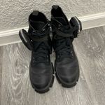 Steve Madden Tanker-P Megan Lug Lace-Up Combat Booties Zippered Pouches Photo 1