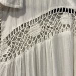 Free People  Katie Bird White Lace Inlet long sleeve button down top size XS Photo 4