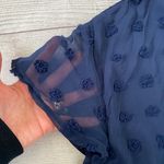 BTFBM new with tags fully lined v-cut short sleeve romper w/fabric appliqués navy blue sz L Photo 10