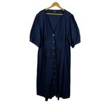 City Chic City‎ Chic Sunset Stroll Dress Size XXL 24 Chambray Blue Midi Linen Button Front Photo 1