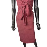Lush Clothing Lush Womens Dress Tie Waist Ribbed Sleeveless Burgundy Knit‎ Bodycon Small Photo 2