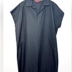 Shamask Women’s Classic Shirt Dress In Black Cotton Pique Size L Size L Photo 11