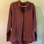 Athleta Tawny Rose Playa Linen Button Front Long Sleeve Oversized Shirt Size XL Photo 2