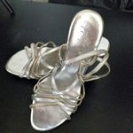 Jacqueline Ferrar  Melinda 8.5 Clear Heeled Platform Silver Rhinestone Studded Photo 0