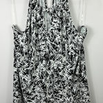Lane Bryant Sleeveless Top Women 26/28 Keyhole Black White Print Boho Resort Photo 0