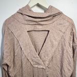 White Crow  Top Women M Heather Latte Tan NWT Cowl Neck Ribbed Knit Casual Cozy Photo 2