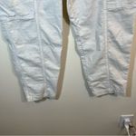 Anthropologie  Cream White Cropped Cargo Pants Tie Waist Womens Size 29 Photo 5
