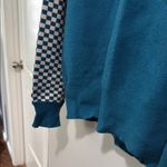 easel  Sweater Teal and Pink Patterned Sweater Photo 4