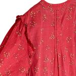 Free People NWT Women’s Bella Mae Boho Red Floral Midi Shirt Dress Photo 8