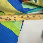 Christian Siriano Linen Blend Top Womens Medium Blue Resort Vacation Tropical Photo 7