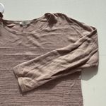 Garnet Hill  Taupe Knit Sweater Textured 100% linen Long Sleeve Crew Neck Top M Photo 4