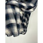 Lucky Brand  Women Large Black White Plaid Classic Shirt Button Down Flannel Photo 4