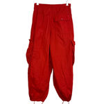 VTG UFO Parachute Cargo Pants Red Drawstring Y2K Rave Festival Baggy XXS 26x25 Photo 4