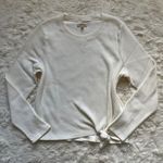 Madewell Top Elwood Knot Front Long Sleeve Jacquard Ivory Cream XXL NWOT Photo 0