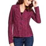 CAbi NWT  FROLIC Jacket in Plumberry Lace Long Sleeve Blazer Size 6 #128 Photo 0